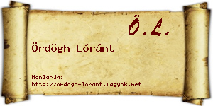 Ördögh Lóránt névjegykártya