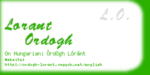 lorant ordogh business card